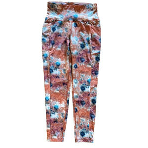 Yoga Smoga Bohemian Floral 7/8 Capri Leggings Size Women's Small Pockets RT$89